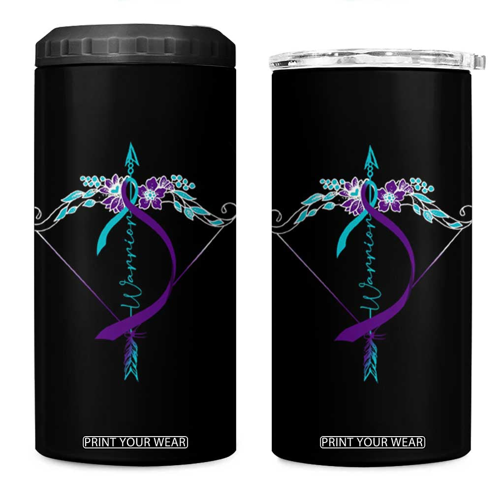 Suicide Prevention Arrow Warrior 4 in 1 Can Cooler Tumbler TS09 One Size: 16 oz Black Print Your Wear