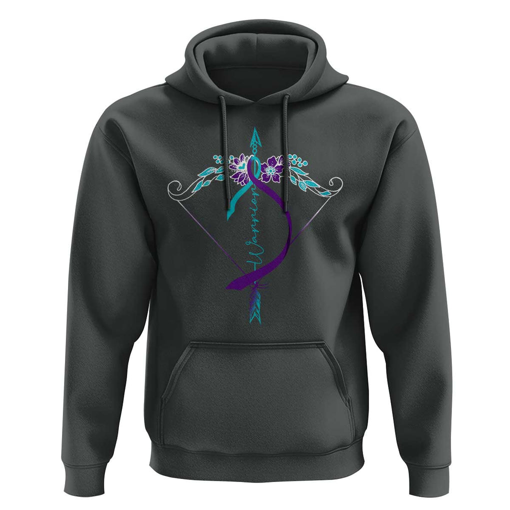 Suicide Prevention Arrow Warrior Hoodie TS09 Dark Heather Print Your Wear