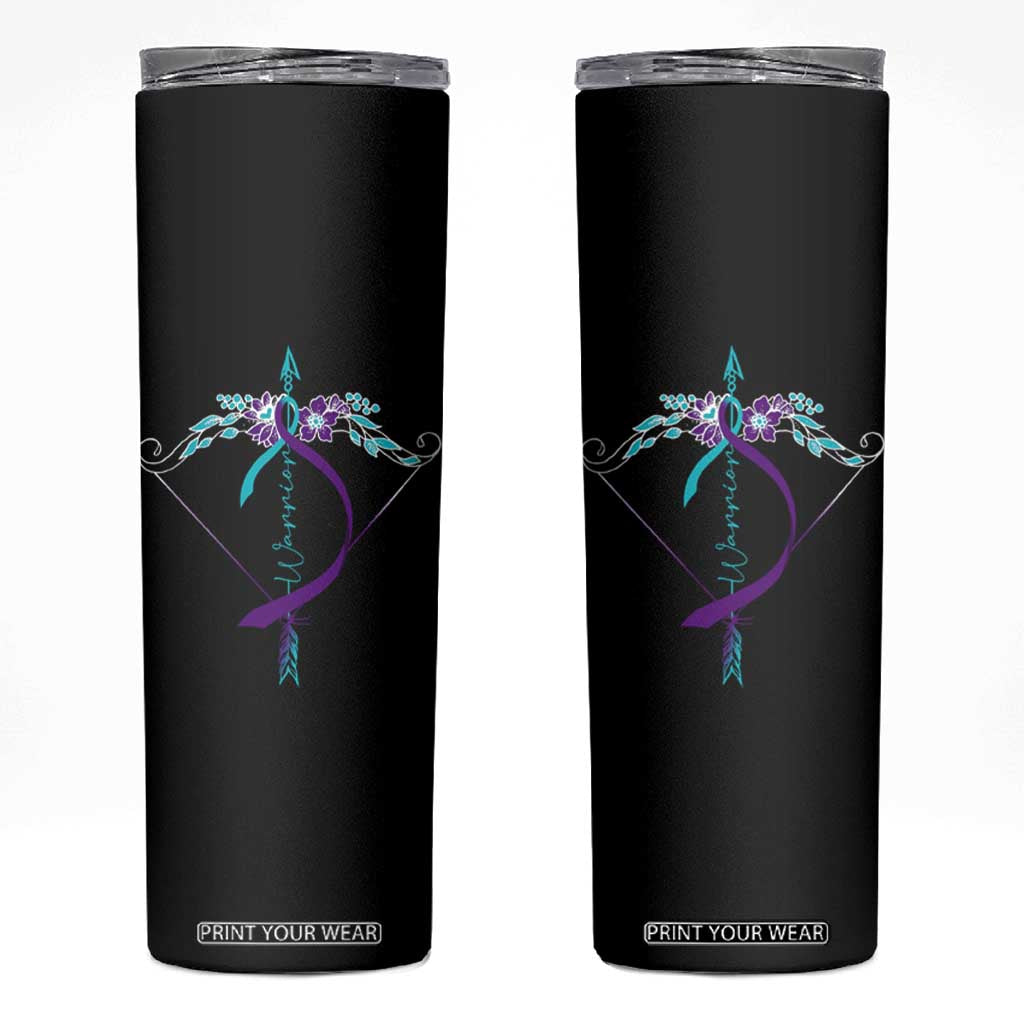 Suicide Prevention Arrow Warrior Skinny Tumbler TS09 Black Print Your Wear