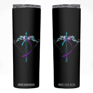 Suicide Prevention Arrow Warrior Skinny Tumbler TS09 Black Print Your Wear