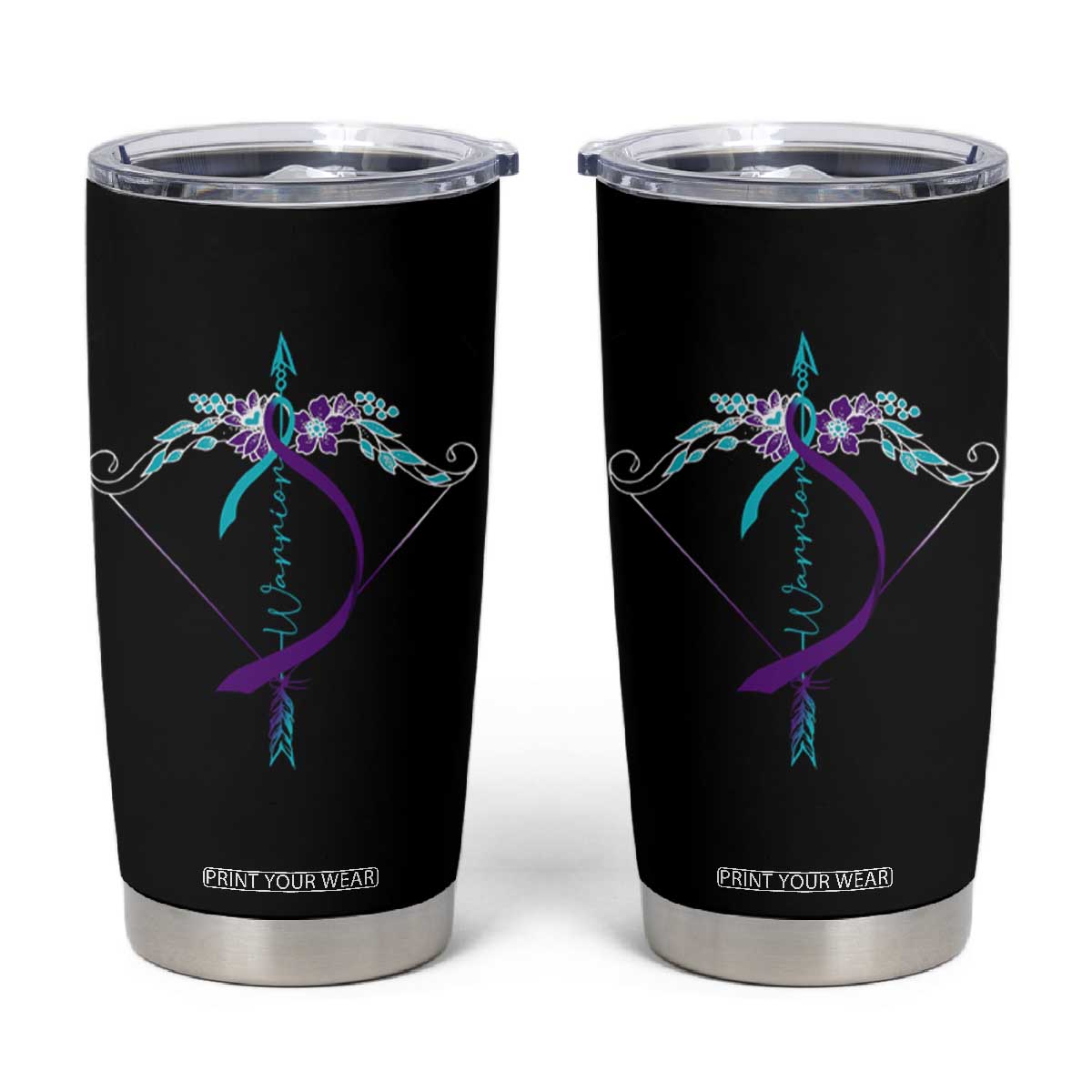 Suicide Prevention Arrow Warrior Tumbler Cup TS09 Black Print Your Wear
