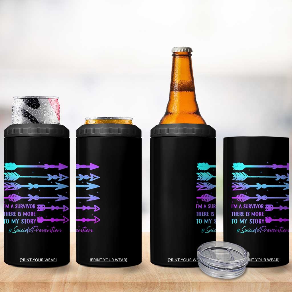 Suicide Prevention 4 in 1 Can Cooler Tumbler I Am A Survivor There Is More To My Story TS09 Print Your Wear