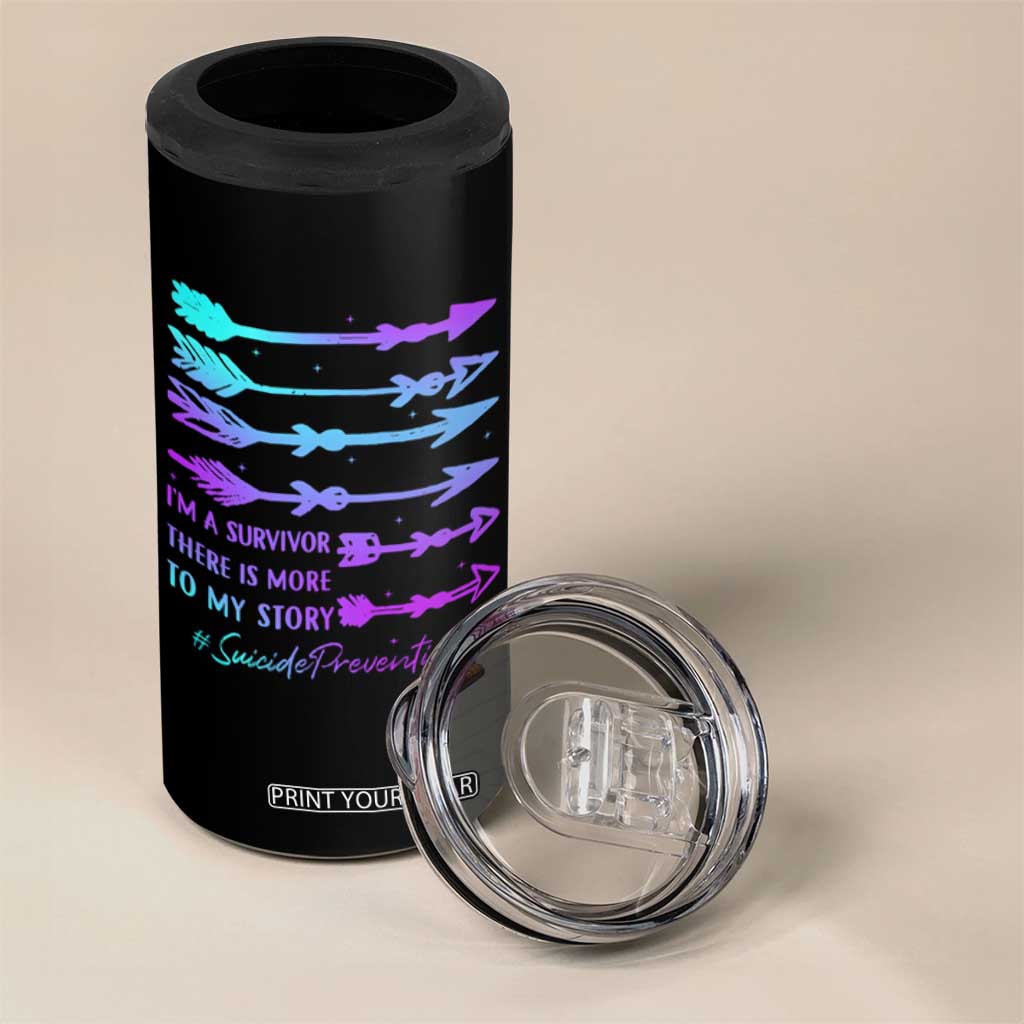 Suicide Prevention 4 in 1 Can Cooler Tumbler I Am A Survivor There Is More To My Story TS09 Print Your Wear