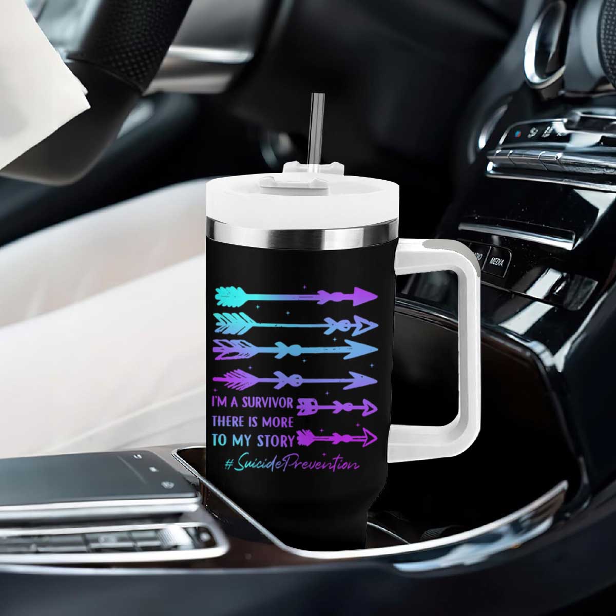 Suicide Prevention Tumbler With Handle I Am A Survivor There Is More To My Story TS09 Print Your Wear