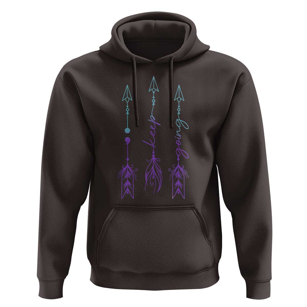 Suicide Prevention Arrow Semicolon Keep Going Hoodie TS09 Dark Chocolate Print Your Wear