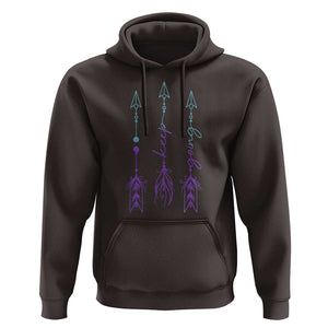 Suicide Prevention Arrow Semicolon Keep Going Hoodie TS09 Dark Chocolate Print Your Wear