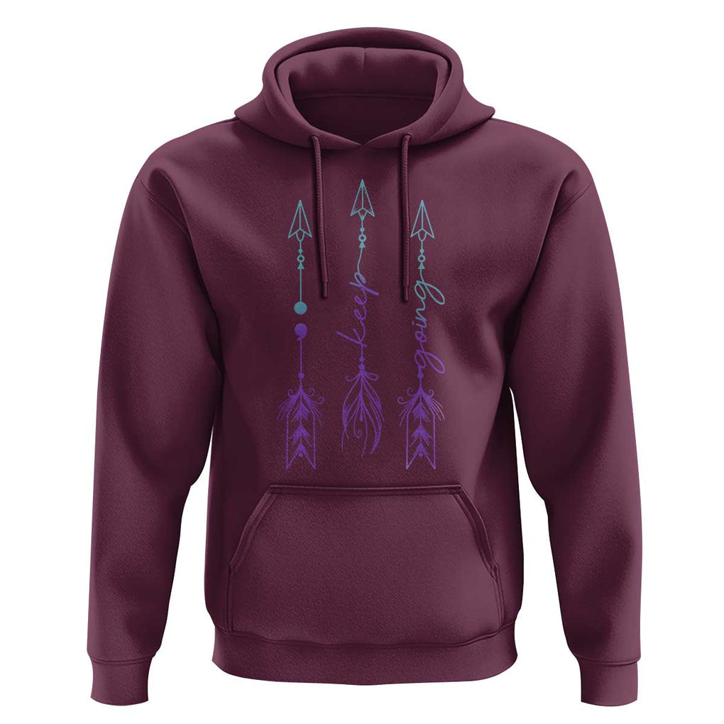 Suicide Prevention Arrow Semicolon Keep Going Hoodie TS09 Maroon Print Your Wear