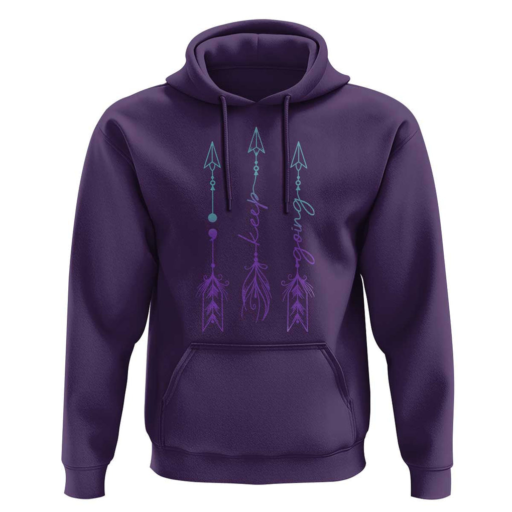 Suicide Prevention Arrow Semicolon Keep Going Hoodie TS09 Purple Print Your Wear