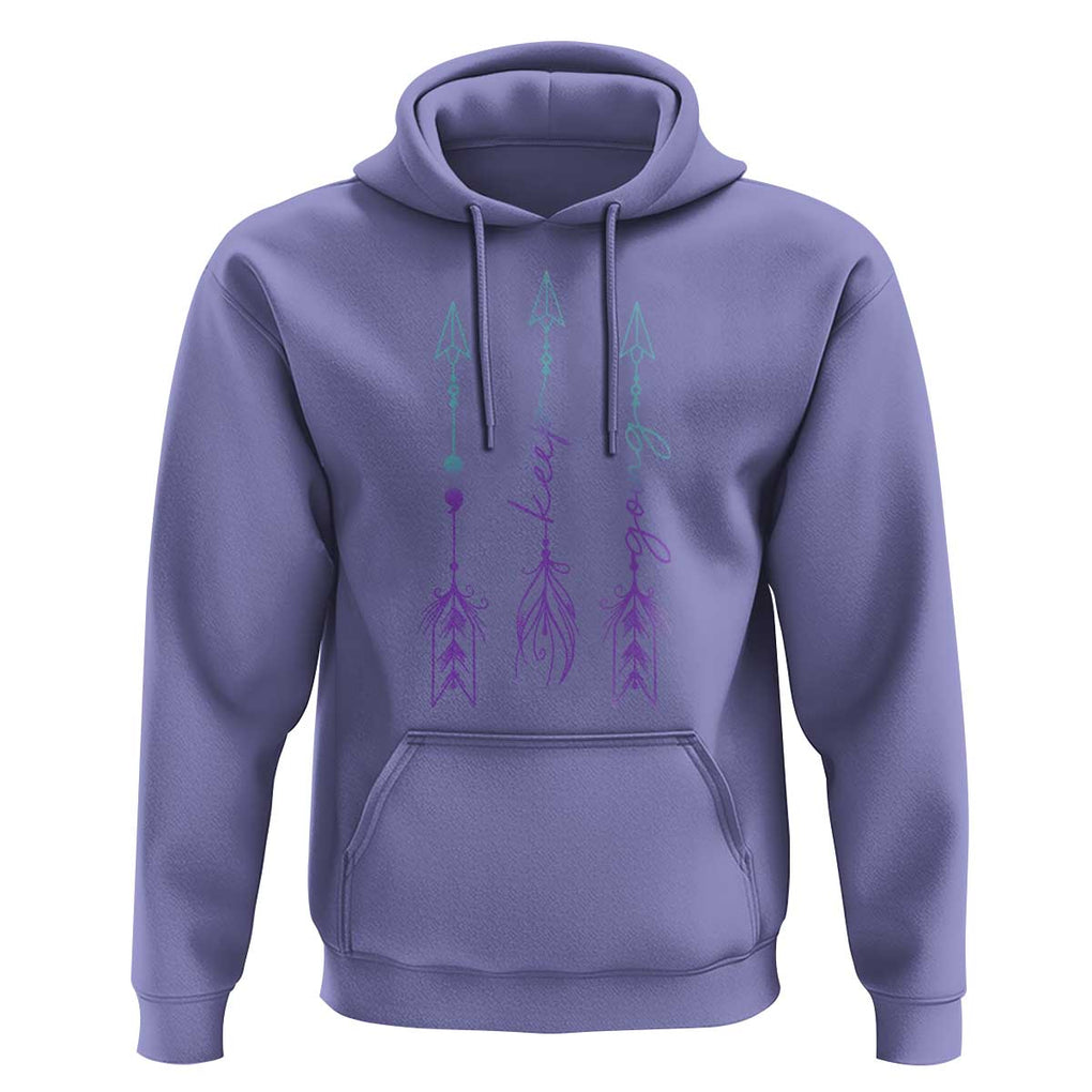 Suicide Prevention Arrow Semicolon Keep Going Hoodie TS09 Violet Print Your Wear