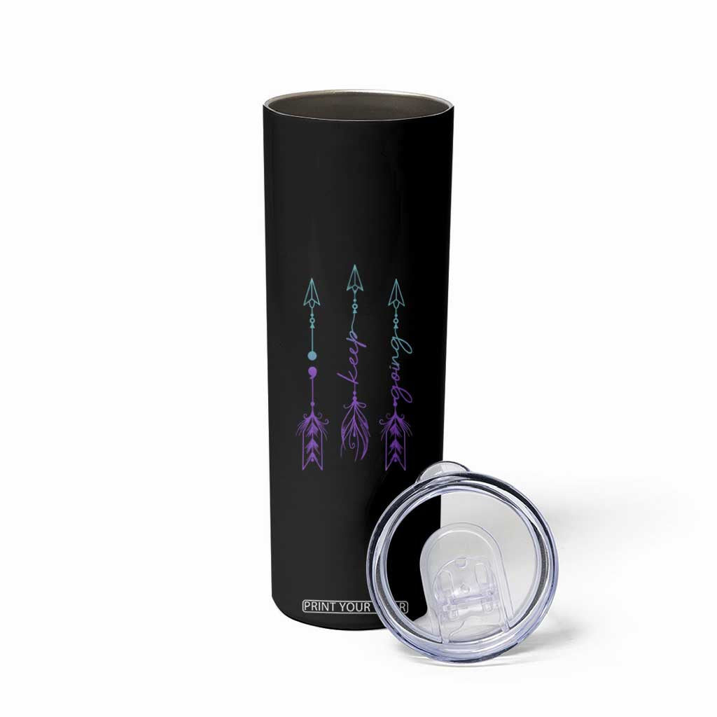 Suicide Prevention Arrow Semicolon Keep Going Skinny Tumbler TS09 Print Your Wear
