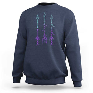 Suicide Prevention Arrow Semicolon Keep Going Sweatshirt TS09 Navy Print Your Wear