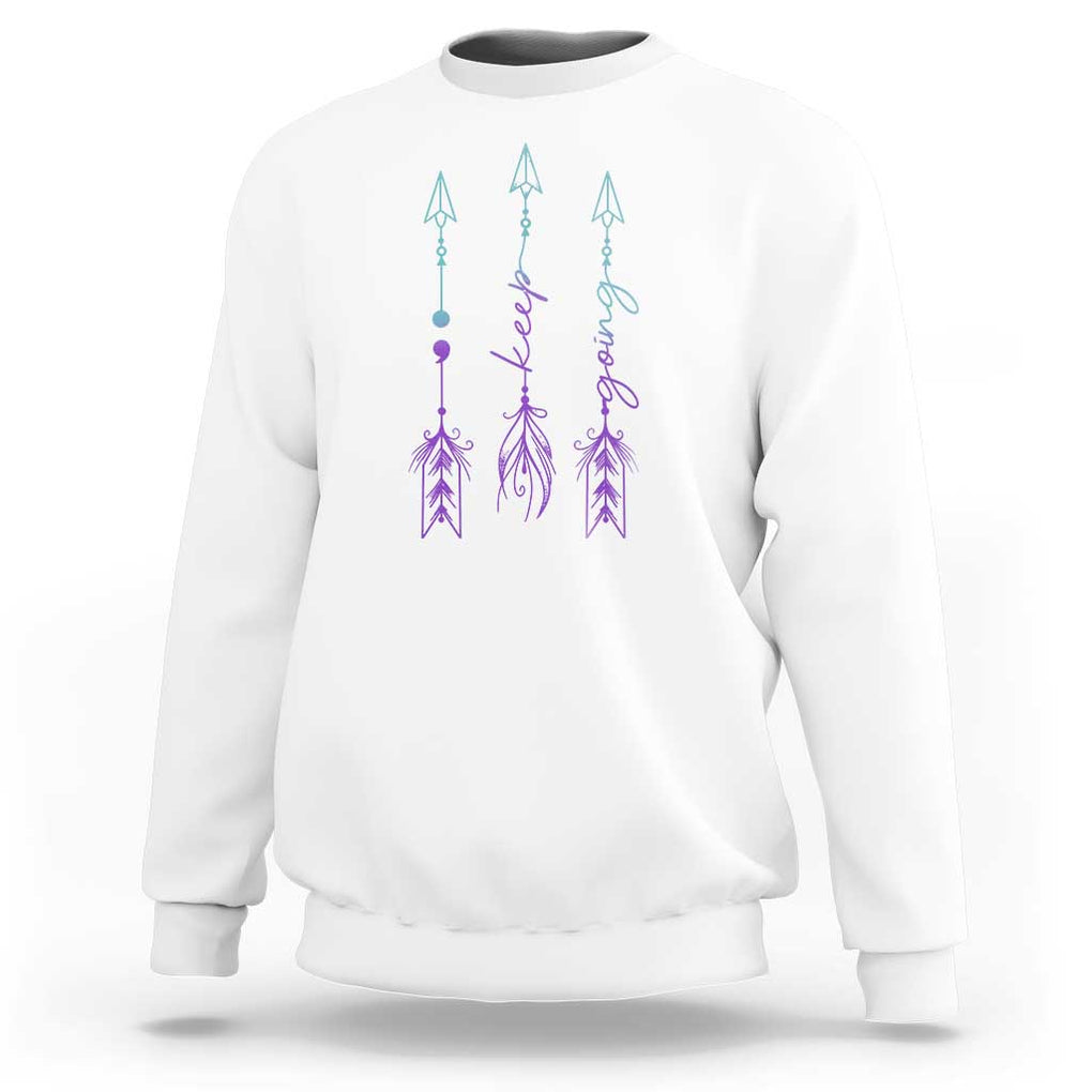 Suicide Prevention Arrow Semicolon Keep Going Sweatshirt TS09 White Print Your Wear