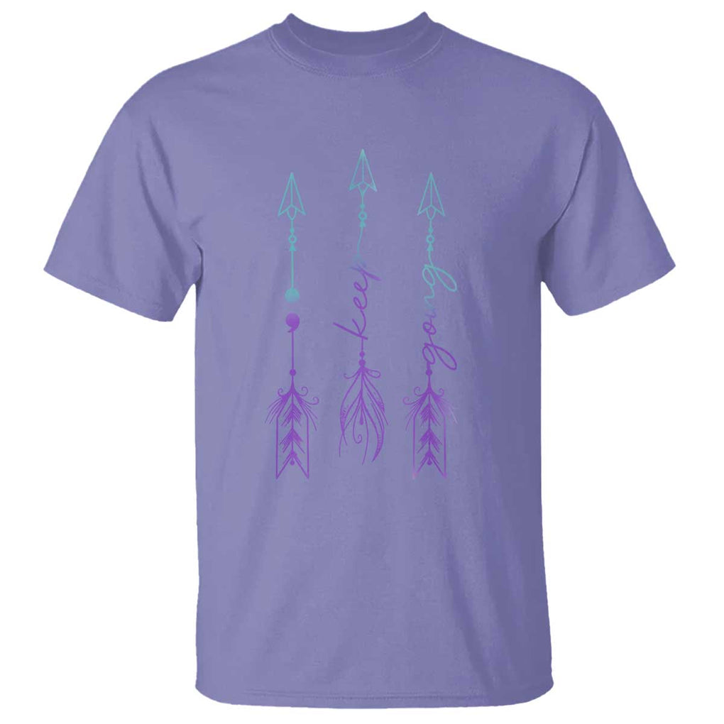 Suicide Prevention Arrow Semicolon Keep Going T Shirt TS09 Violet Print Your Wear