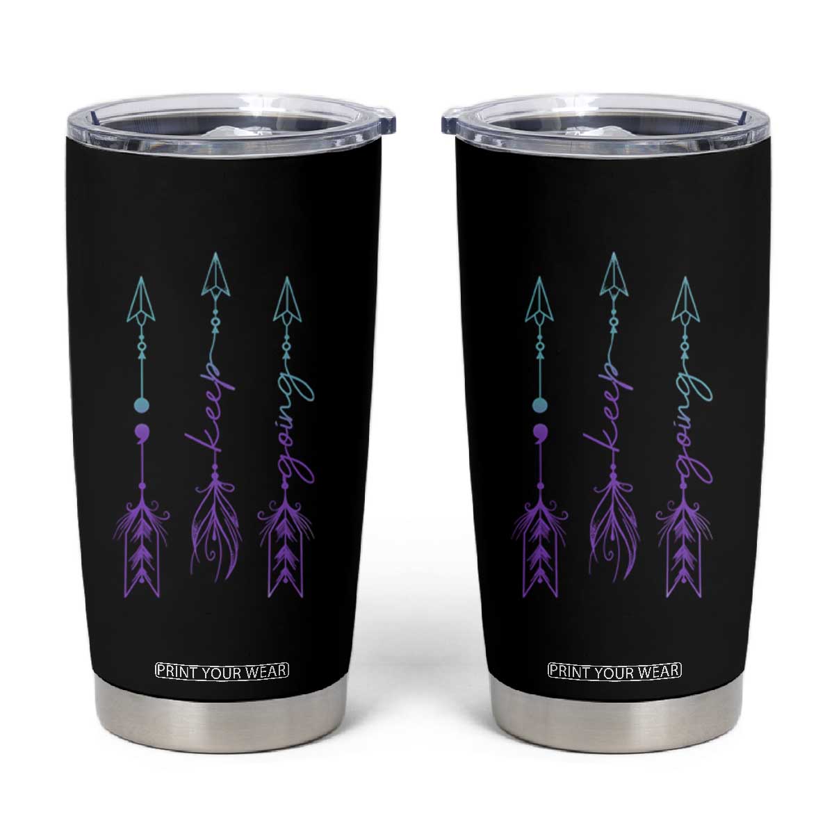 Suicide Prevention Arrow Semicolon Keep Going Tumbler Cup TS09 Black Print Your Wear