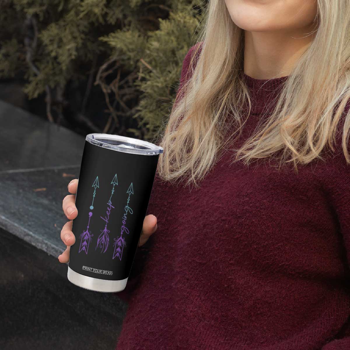 Suicide Prevention Arrow Semicolon Keep Going Tumbler Cup TS09 Print Your Wear