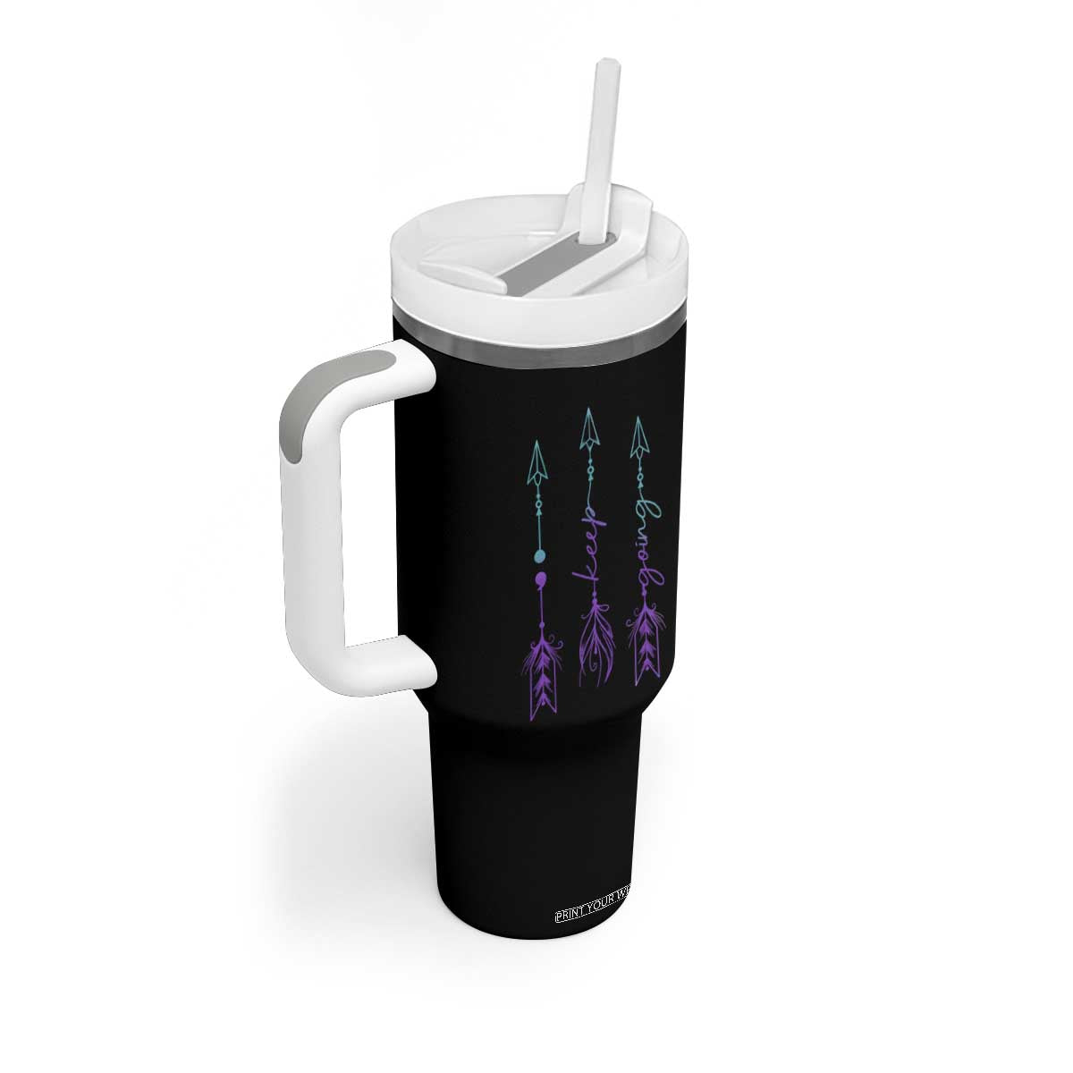 Suicide Prevention Arrow Semicolon Keep Going Tumbler With Handle TS09 Print Your Wear