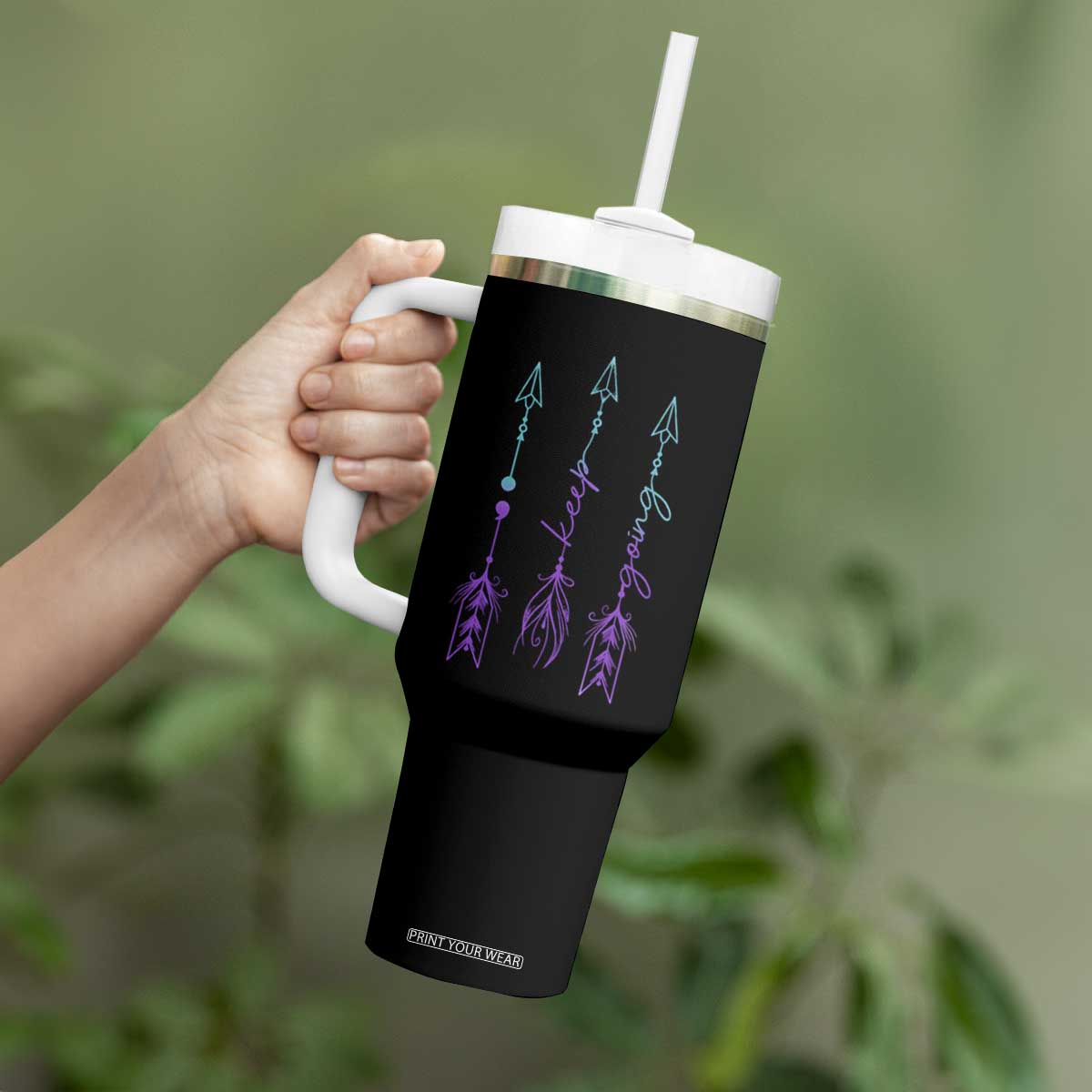 Suicide Prevention Arrow Semicolon Keep Going Tumbler With Handle TS09 Print Your Wear