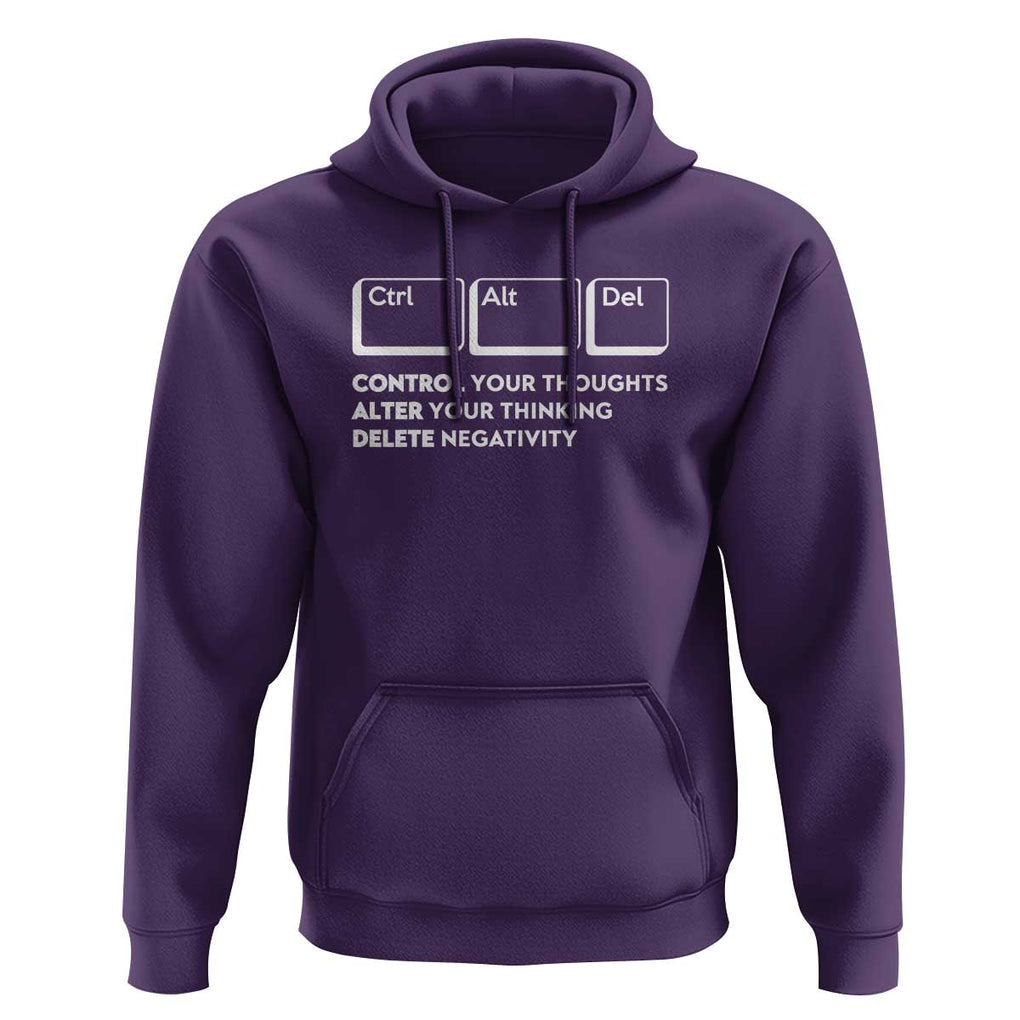 Ctrl Alt Del Suicide Prevention Hoodie Control Your Thoughts Alter Your Thinking Delete Negativity TS09 Purple Print Your Wear