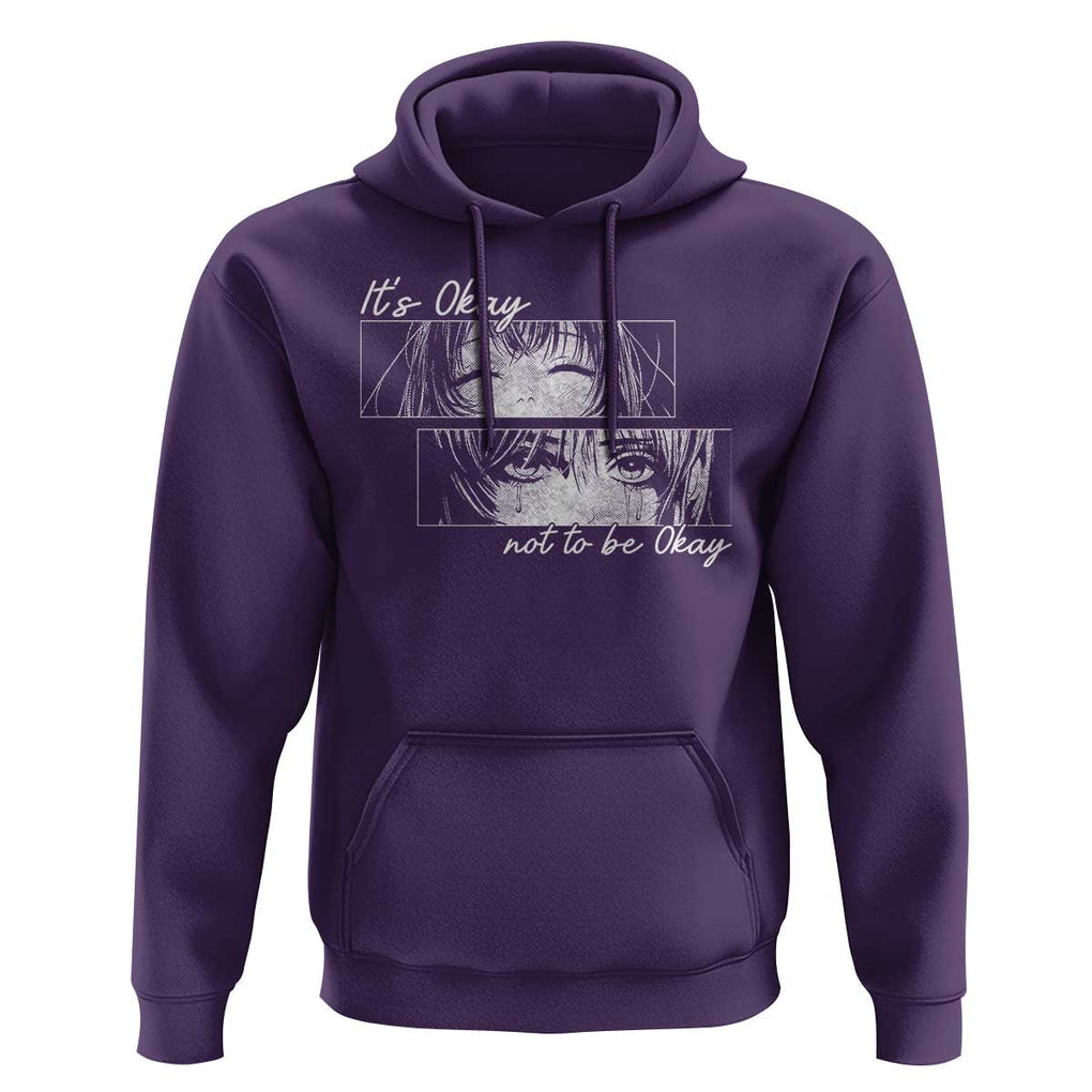 It's Okay To Not Be Okay Hoodie Anime Girl Sadness Suicide Prevention TS09 Purple Print Your Wear