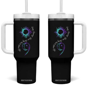 Suicide Prevention Stay Strong Tumbler With Handle Your Story Is Not Over Yet Semicolon TS09 One Size: 40 oz Black Print Your Wear