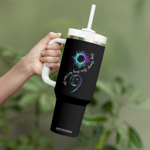 Suicide Prevention Stay Strong Tumbler With Handle Your Story Is Not Over Yet Semicolon TS09 Print Your Wear