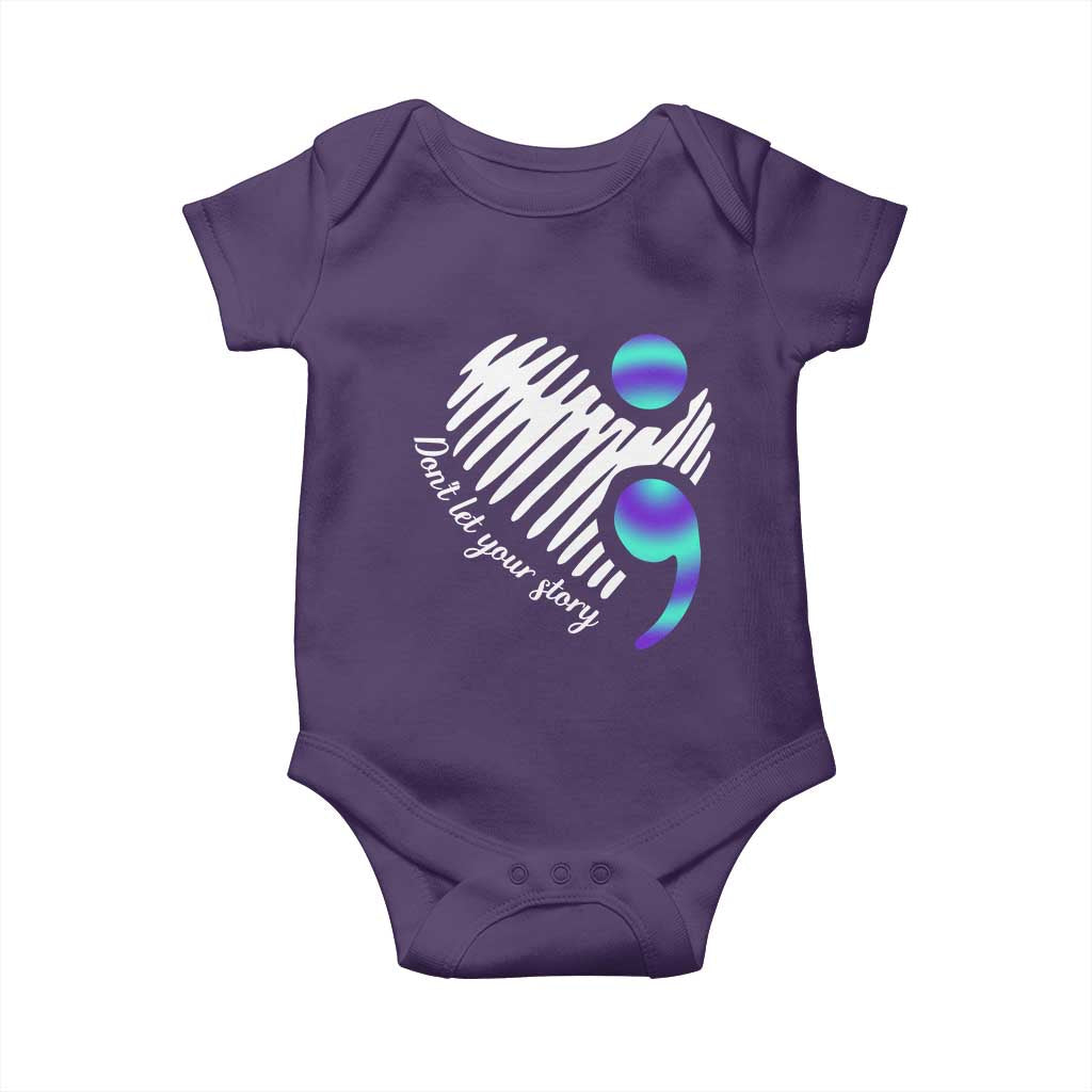 Suicide Prevention Baby Onesie Don't Let Your Story End TS09 Purple Print Your Wear