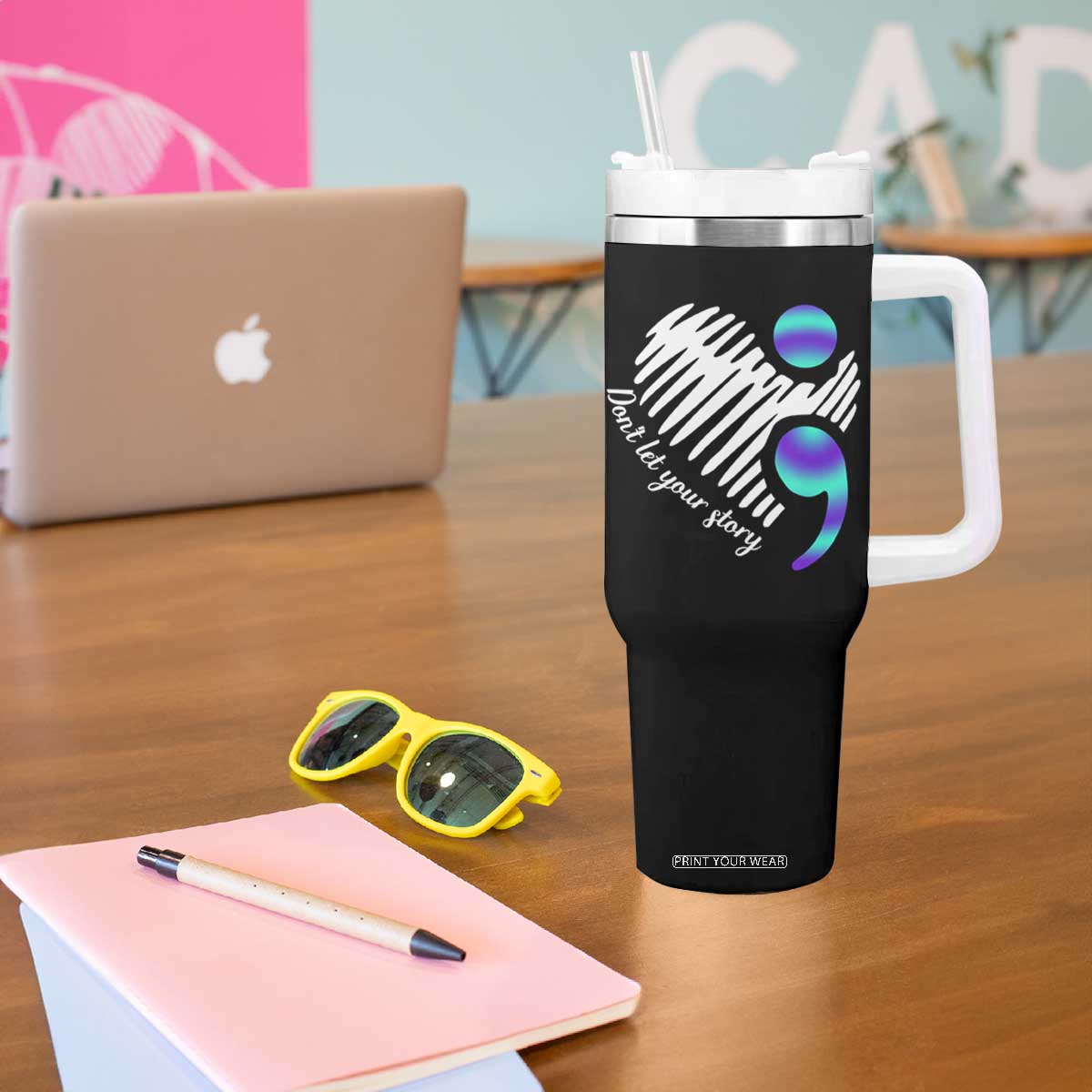 Suicide Prevention Tumbler With Handle Don't Let Your Story End TS09 Print Your Wear
