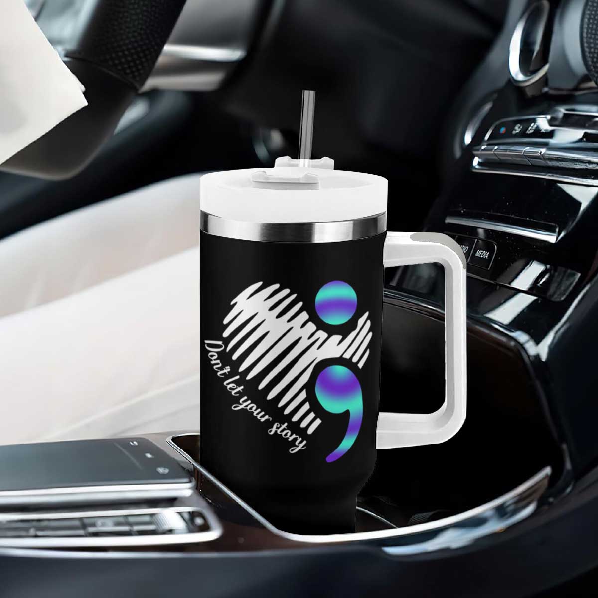 Suicide Prevention Tumbler With Handle Don't Let Your Story End TS09 Print Your Wear