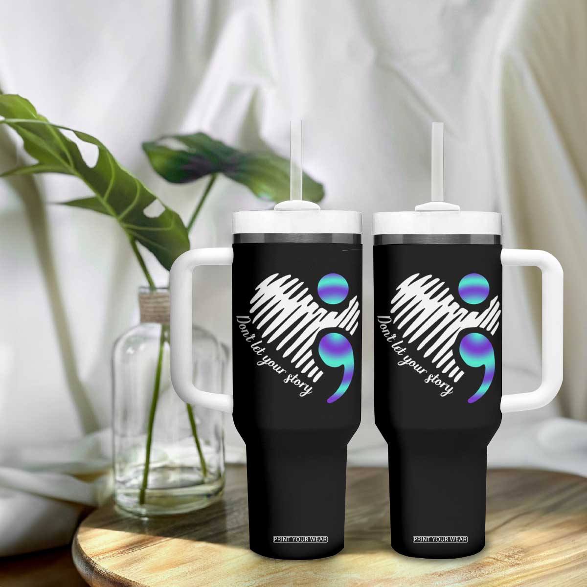 Suicide Prevention Tumbler With Handle Don't Let Your Story End TS09 Print Your Wear