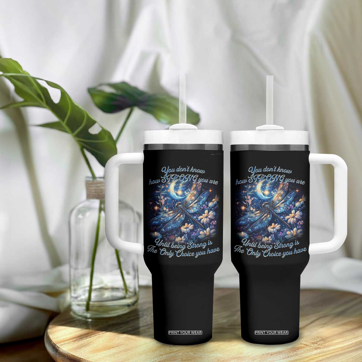 Suicide Prevention Dragonfly Tumbler With Handle You Don't Know How Strong You Are TS09 Print Your Wear
