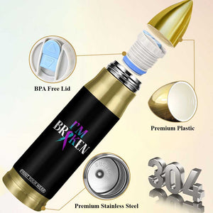 Suicide Prevention Bullet Tumbler I'm Ok Broken Teal And Purple Ribbon TS09 Print Your Wear