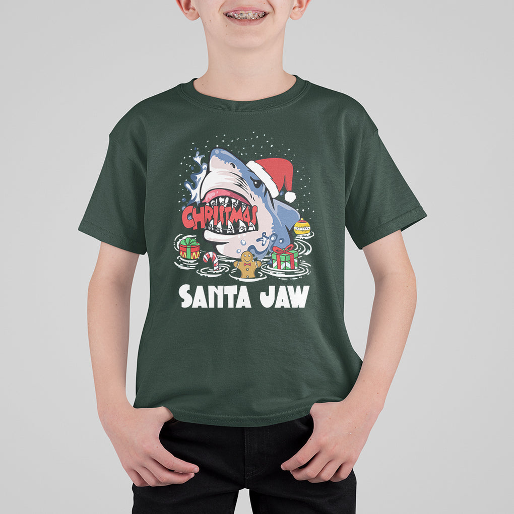 Santa Jaws Shark Christmas At The Beach T Shirt For Kid TS09 Printyourwear