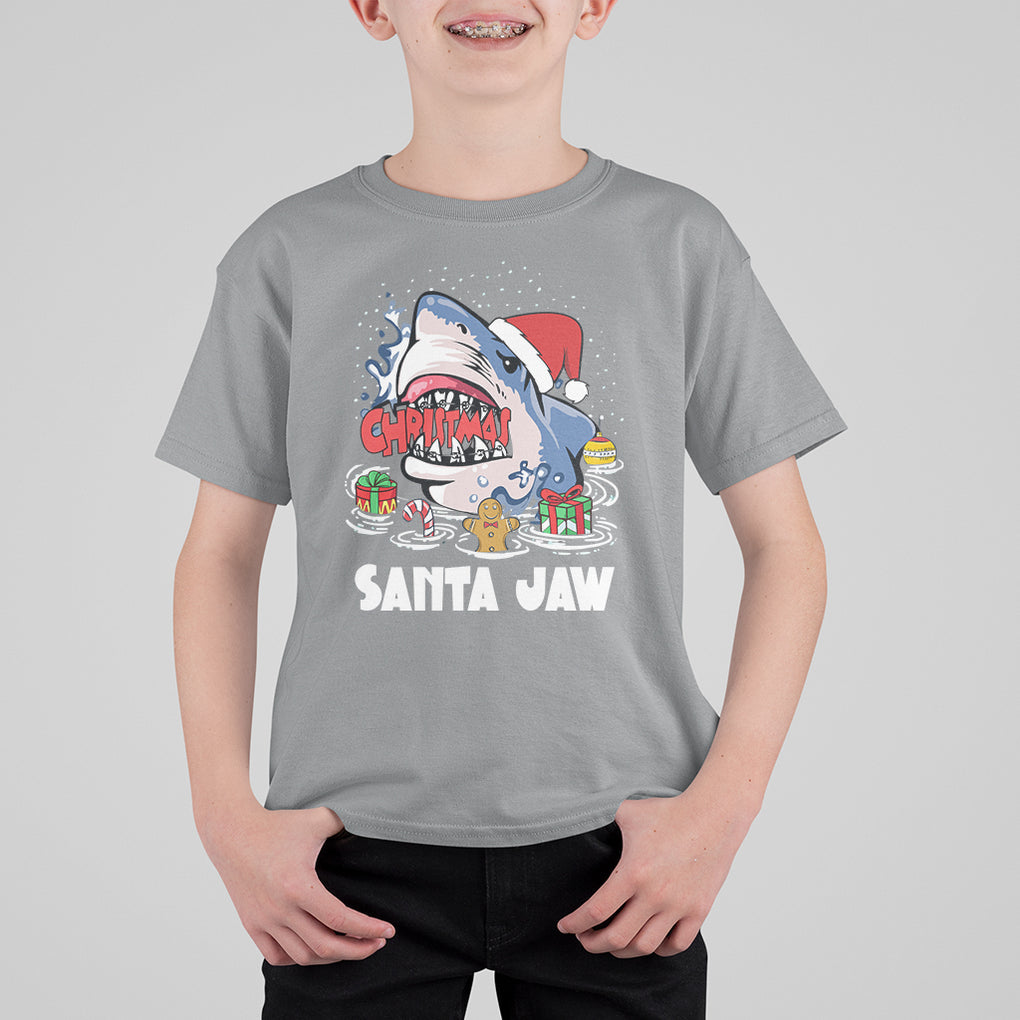 Santa Jaws Shark Christmas At The Beach T Shirt For Kid TS09 Printyourwear