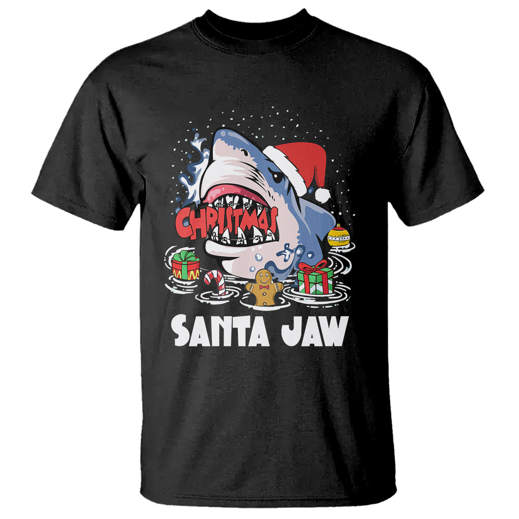 Santa Jaws Shark Christmas At The Beach T Shirt TS09 Military Green Printyourwear