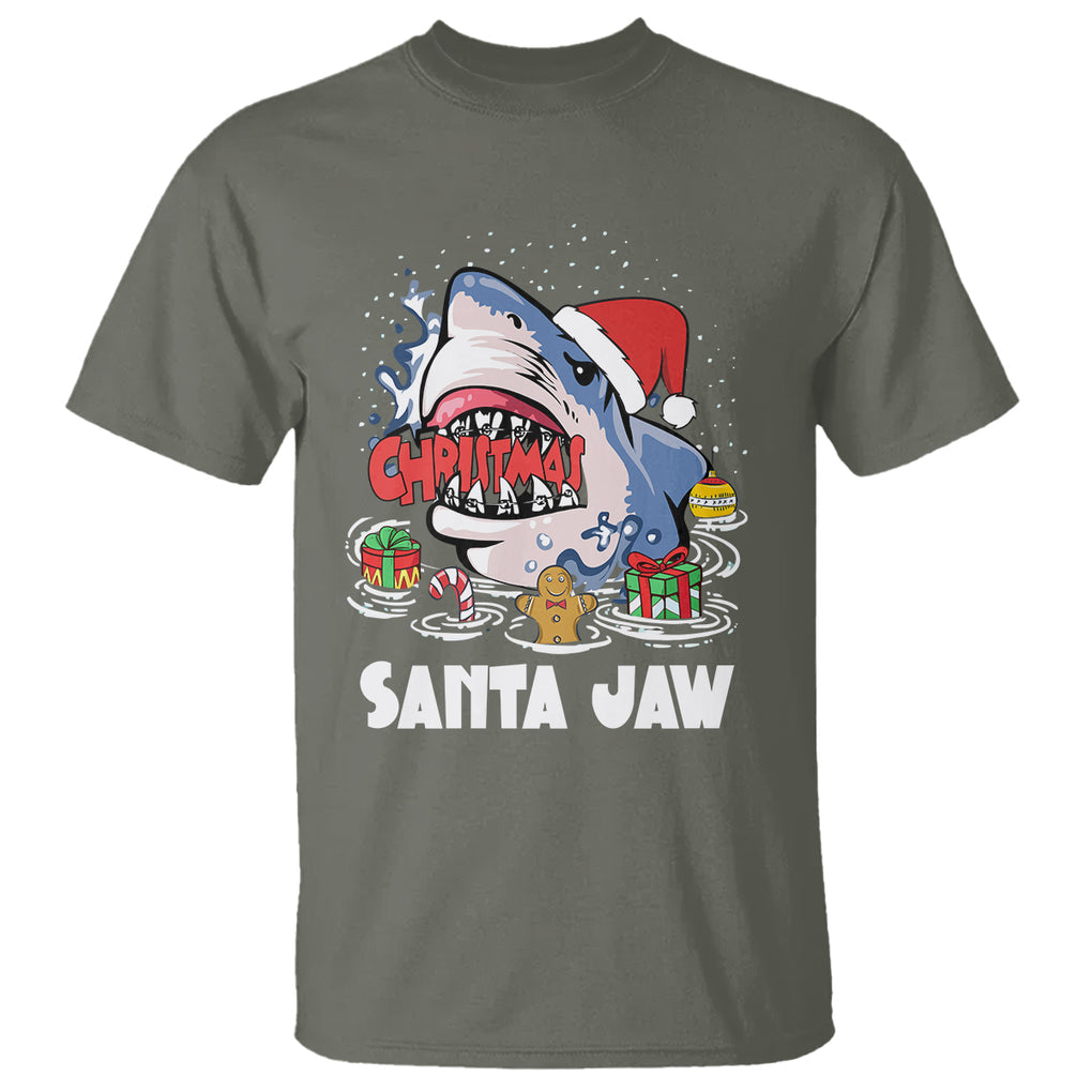 Santa Jaws Shark Christmas At The Beach T Shirt TS09 Printyourwear