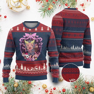 Christmas Kawaii Pastel Krampus Ugly Christmas Sweater TS09 Burgundy Print Your Wear