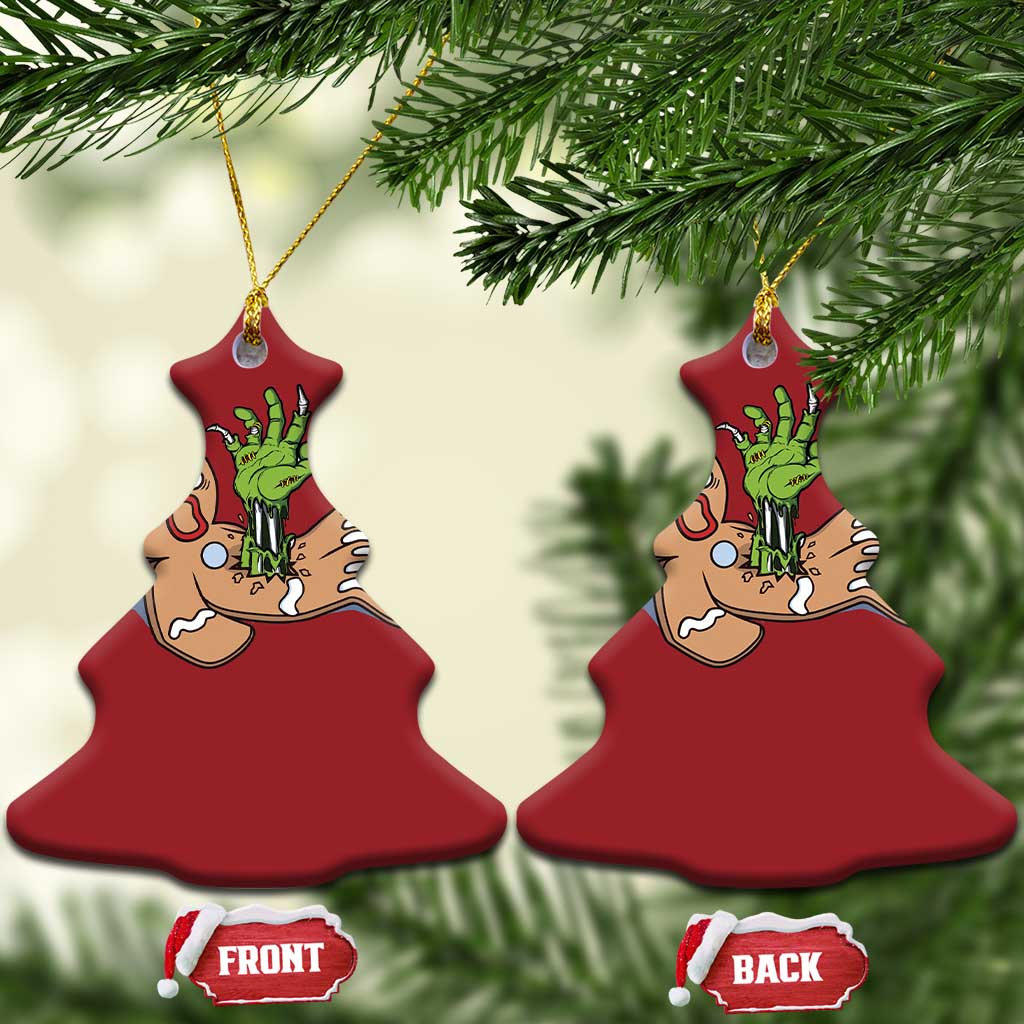 Funny Xmas Christmas Ornament Scary Zombie Gingerbread Krampus Broken Cookie TS09 Christmas Tree Red Print Your Wear
