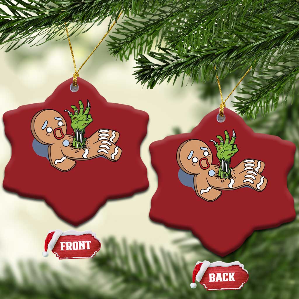 Funny Xmas Christmas Ornament Scary Zombie Gingerbread Krampus Broken Cookie TS09 Snow Flake Red Print Your Wear