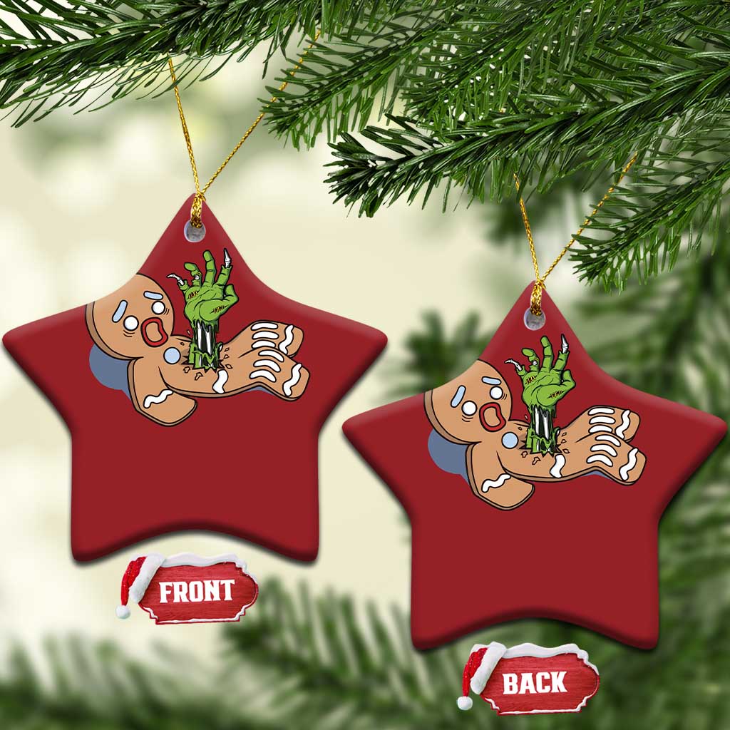 Funny Xmas Christmas Ornament Scary Zombie Gingerbread Krampus Broken Cookie TS09 Star Red Print Your Wear