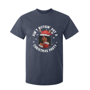 African American Xmas Santa Ain't Nothin' But A Christmas Party T Shirt For Kid TS09 Navy Print Your Wear