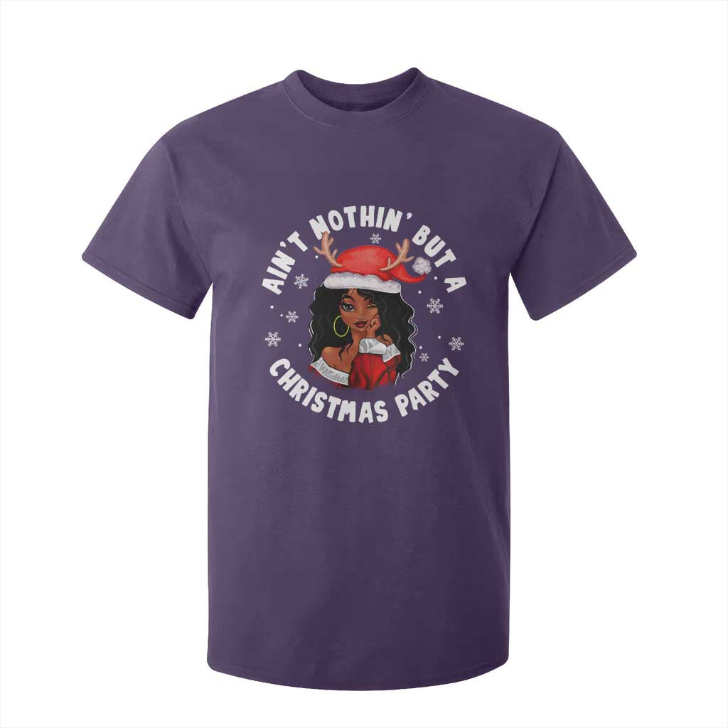 African American Xmas Santa Ain't Nothin' But A Christmas Party T Shirt For Kid TS09 Purple Print Your Wear