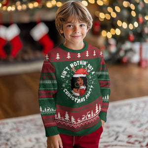 African American Santa Lady Ugly Christmas Sweater Ain't Nothin' But A Christmas Party TS09 Christmas Print Your Wear
