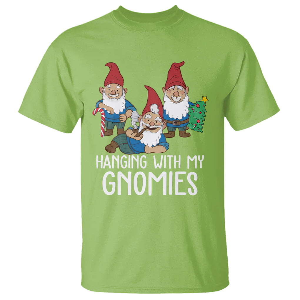 Hanging With My Gnomies Funny Christmas Garden Gnome T Shirt TS09 Printyourwear