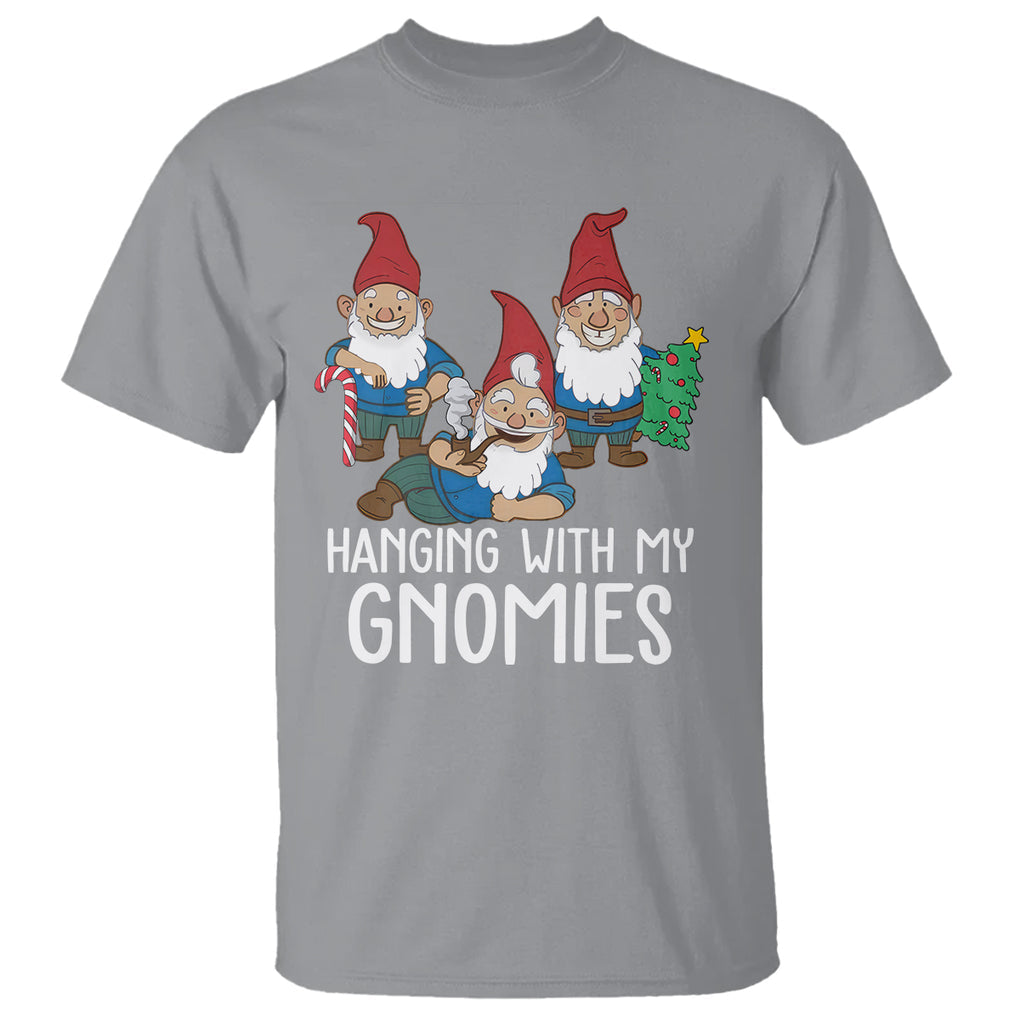 Hanging With My Gnomies Funny Christmas Garden Gnome T Shirt TS09 Printyourwear