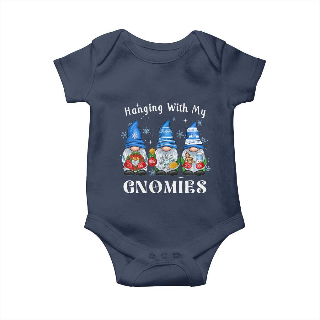 Hanging With My Gnomies Cute Xmas Gnome Baby Onesie TS09 Navy Print Your Wear