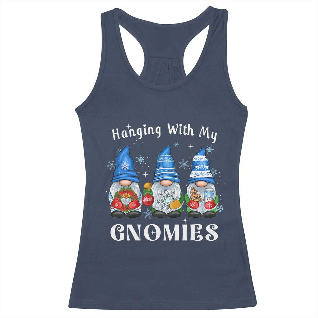 Hanging With My Gnomies Cute Xmas Gnome Racerback Tank Top TS09 Navy Print Your Wear