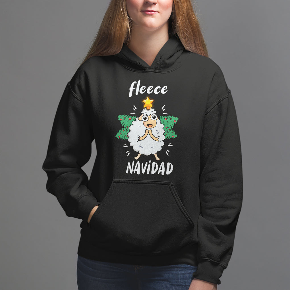 Fleece Navidad Cute Sheep Christmas Lights Hoodie TS09 Printyourwear