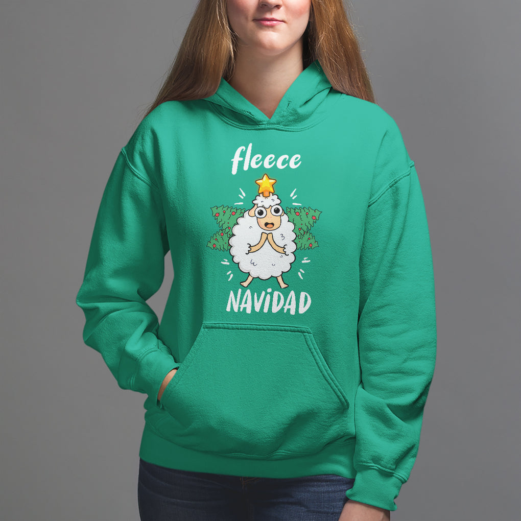 Fleece Navidad Cute Sheep Christmas Lights Hoodie TS09 Printyourwear