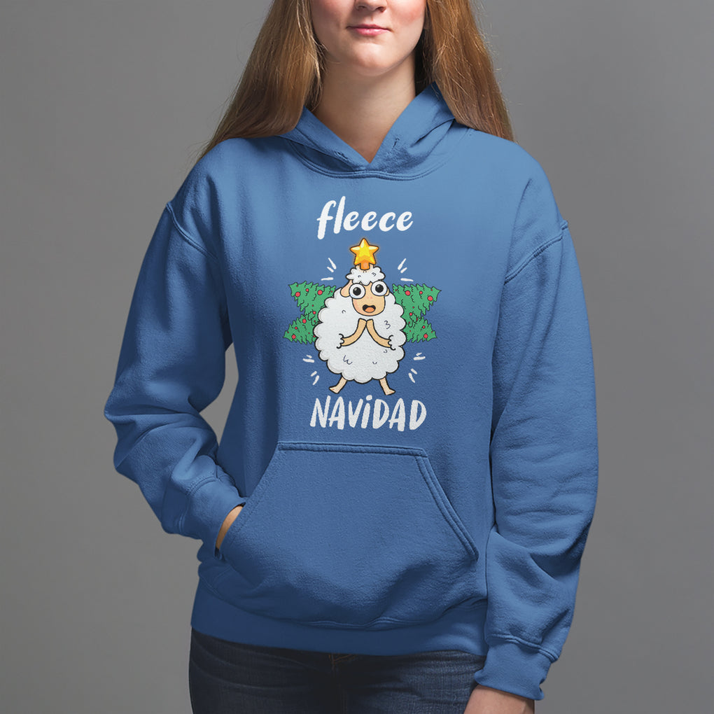 Fleece Navidad Cute Sheep Christmas Lights Hoodie TS09 Printyourwear