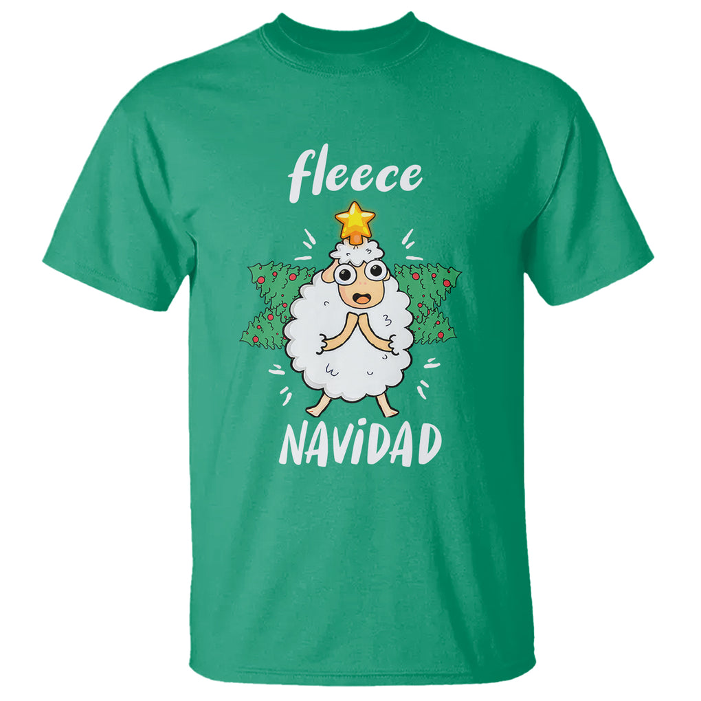 Fleece Navidad Cute Sheep Christmas Lights T Shirt TS09 Printyourwear